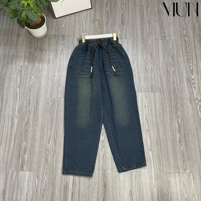 Quần Baggy Jean Nữ Bản Trơn Chất Dày Dặn Lưng Cạp Cao Hàn Quốc Đi Chơi, Làm, Học Đều Được - Thương Hiệu Mun 4