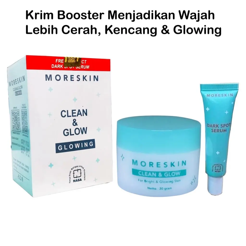 Rahasia Kulit Glowing dan Sehat? Coba Moreskin Clean and Glow! Mencerahkan Wajah Perawatan Kering Bersihkan Membersihkan Pencerah Mengencangkan Foundation