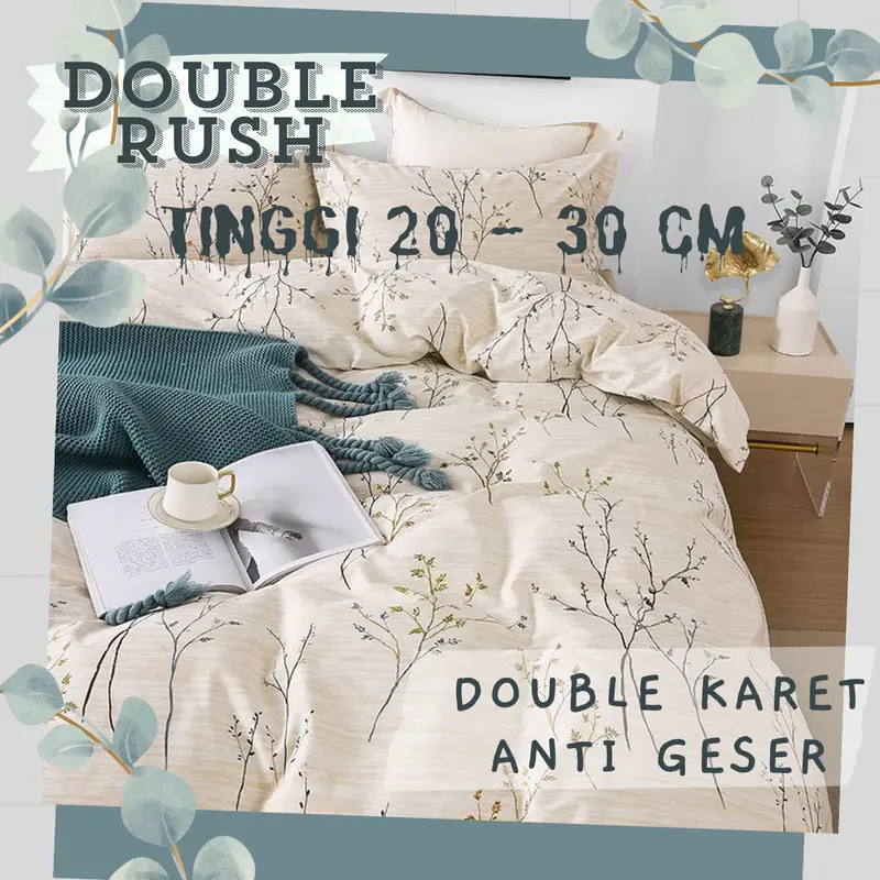 DRS Sprei Anti Geser Double Karet Motif Abstrak Aesthetics Ukuran 160 180 200 Tinggi 20 - 30CM Seprei 160x200 sprei murah dan bagus Uk 180x200 Kekinian Seprai Jumbo 200x200 Sarung Bantal Guling 0