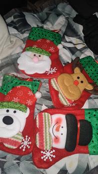 Product Review of Santa Claus Elk Fabric Socks Gift Christmas Stockings Candy Bag Christmas Tree Decorations for Home Cloth Ornaments christmas  tree Nature from M**🍫 0
