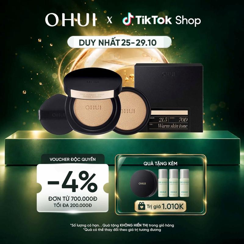 Phấn nước chuyên kiềm dầu che phủ cao mỏng nhẹ OHUI Ultimate Cover Denier Cushion 13G x 2