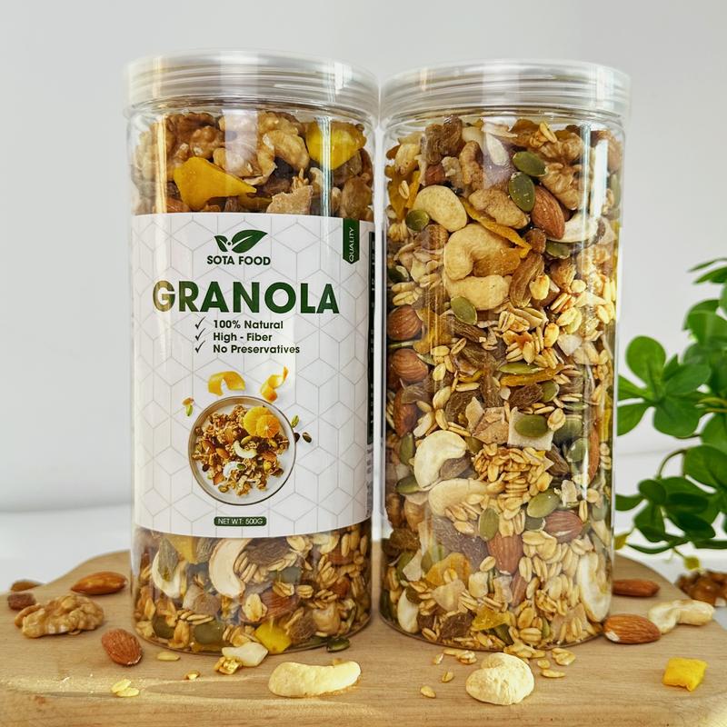 [Flash Sale] [2 HỘP SIÊU RẺ] Granola ngũ cốc ăn kiêng, ăn vặt, eat clean - 30% yến mạch Food Hạt Ngũ Cốc