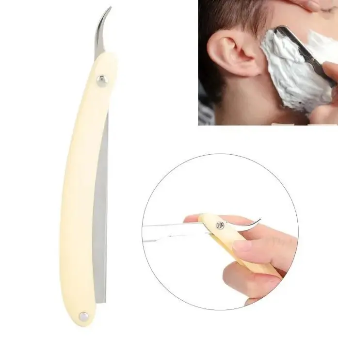WILKI Gagang Pisau Cukur Lipat Barber Razor Shaving Knife - Y166 - Yellow 5