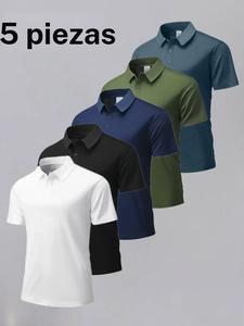 Camisa polo casual delgada para hombre para el verano, ropa de negocios sencilla para exteriores, top polo ligero y cómodo para clima cálido
