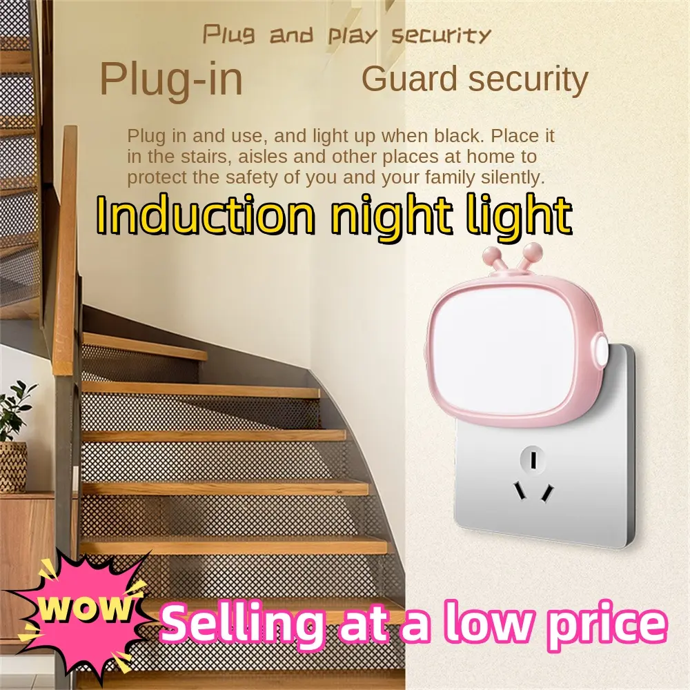 Đèn ngủ cảm ứng điều khiển bằng ánh sáng LED, thích hợp cho hành lang và phòng ngủ, đèn chiếu sáng đầu giường với ánh sáng ấm áp khi ngủ