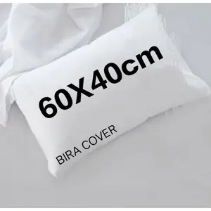 Sarung bantal putih polos daleman pakai resleting uk 60X40cm
