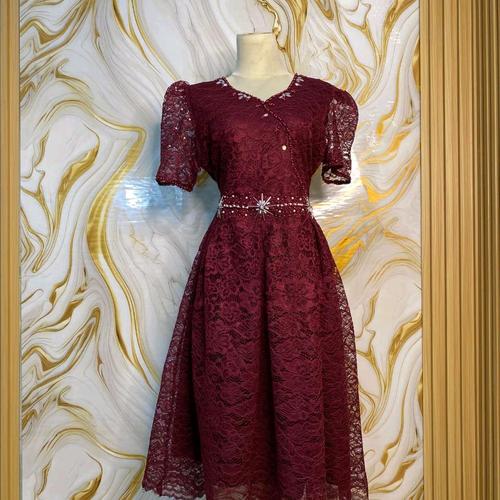 Terbaru 2025 Dress Martha Bahan Brukat Dress Natal Dress Casual Modern Dress Payet Mewah Gaun Midi Cantik Dan Elegant Wanita Remaja Pesta - Mahogany Xl Terbaru 2025 Dress Martha Bahan Brukat Dress Natal Dress Casual Modern Dress Payet Mewah Gaun Midi Cantik Dan Elegant Wanita Remaja Pesta - Mahogany Xl
