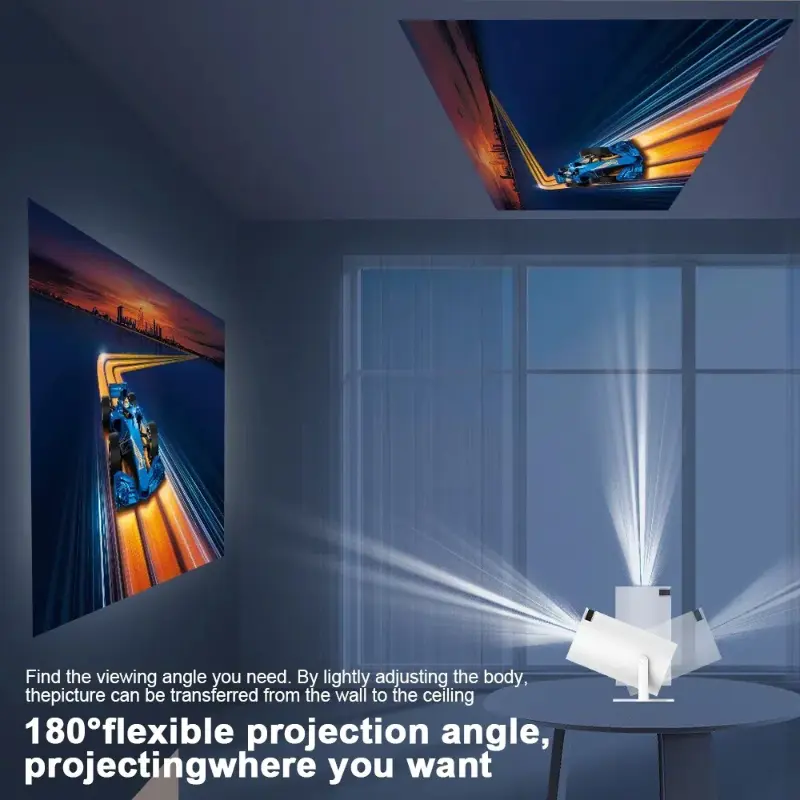 Proyektor HY300pro 4K 1280* 720P CinemaBig Screen Experience with Premium 360 Sound 180° Rotating5.0 Bluetooth  Compatible With Android/iOS/Windows/TV 4