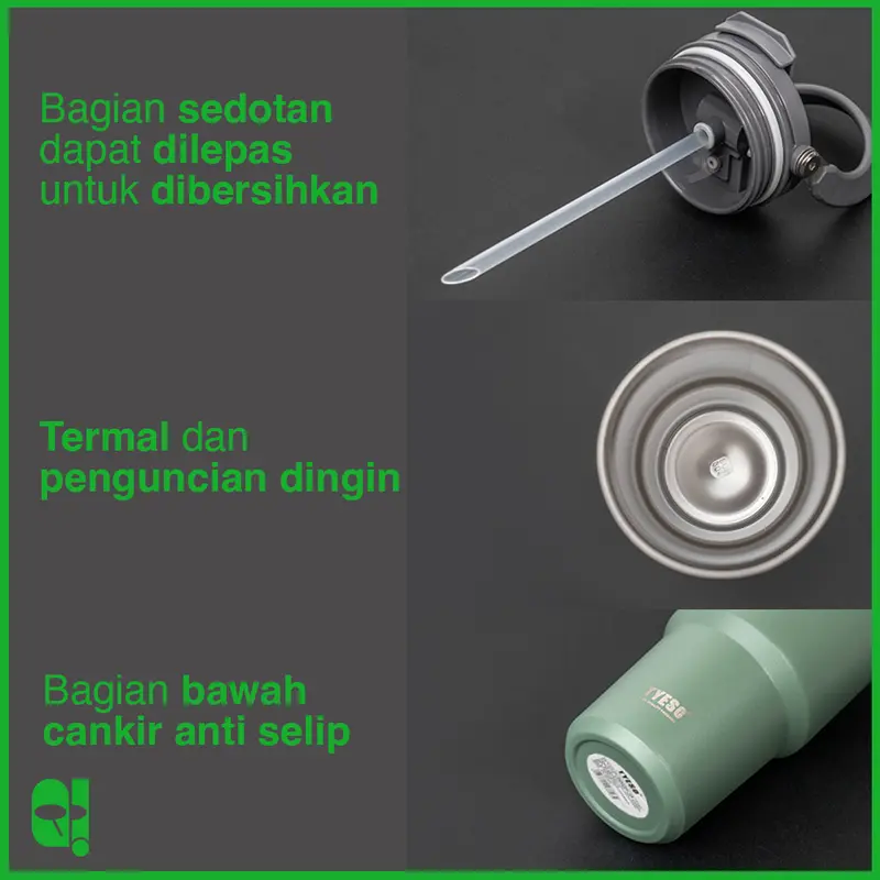 TS-8826 TS-8827 TS-8828 TS-8830 Thermos Botol Minum Termos Tumbler Coffee Mug 100% Original Asli + FREE Bubble Wrapping Stainless Steel 3