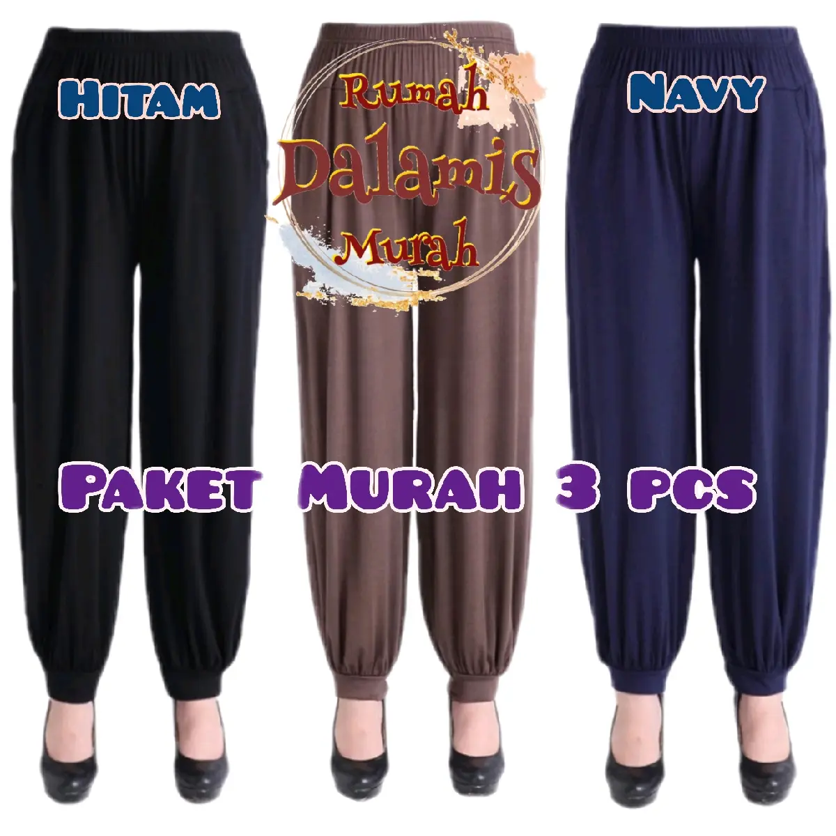 Dalamis Aladin Jumbo Standar & Super Jumbo / Celamis Celana Kaos Panjang Wanita