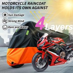 COD Universal Waterproof Motorcycle Cover 4 Layers Durable Raincover Outdoor Protection Motor Rain Dust All Season