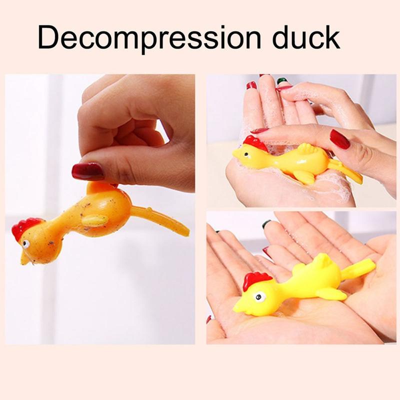 Product Introduction of 1-20PCS Practical Novelty Toy Joke Toys Fun Flying Rubber Chicken Kids Toys Sticky Stretchy Turkey , 12