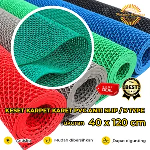 Keset Karpet Karet PVC Anti Slip Kamar Mandi Karpet Masjid 40x120cm Abu