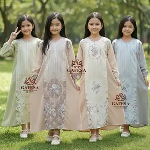 Gafesa - Aleya Dress Anak. Gamis Anak Perempuan Lebaran Terbaru Simple / Gamis Lebaran Premium Fit M, L, XL