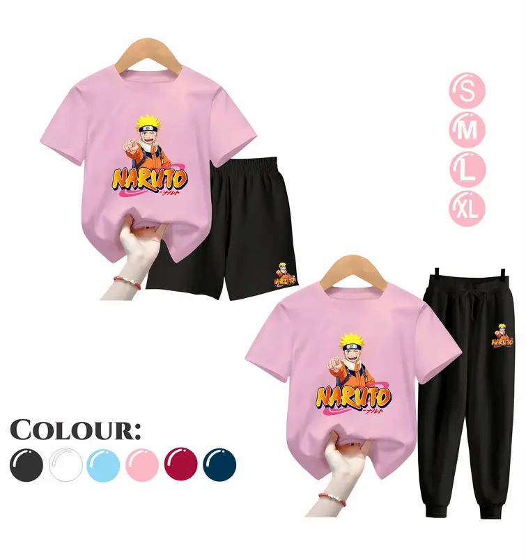 Setelan Anak Laki Laki UZUMAKI NARUTO - Baju Kaos dan Celana Fashion Motif Terbaru Usia 5-15 Tahun [BISA COD] 4