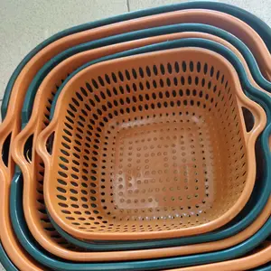 [Dapat 6in1] Wadah Keranjang plastik Tirisan Multifungsi 6in1 | Baskom Saringan Sayuran Buah Peniris Air