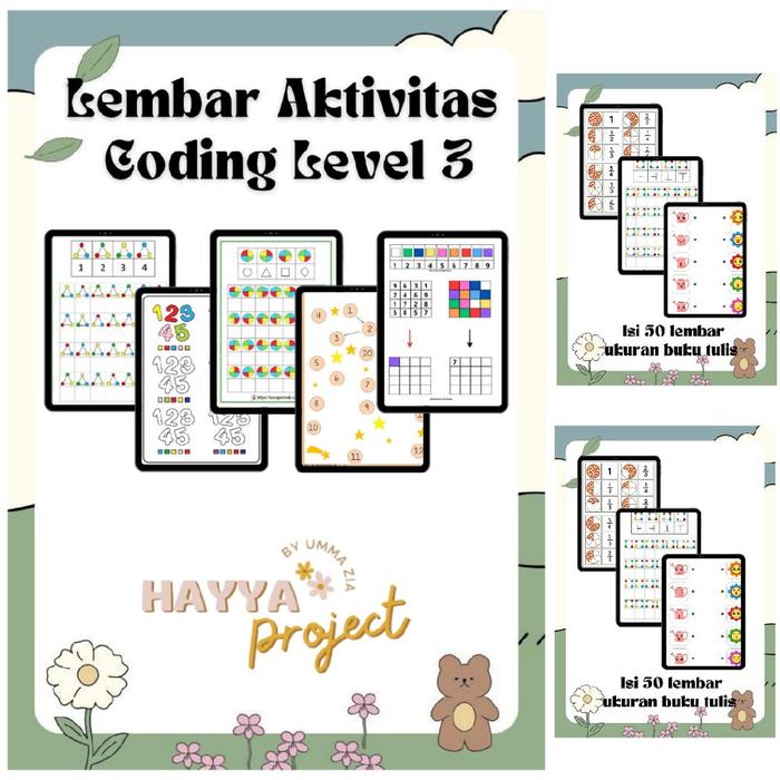 Promo 50 Lembar Coding Level 3 - Anak SD - Lembar Aktivitas worksheet ...