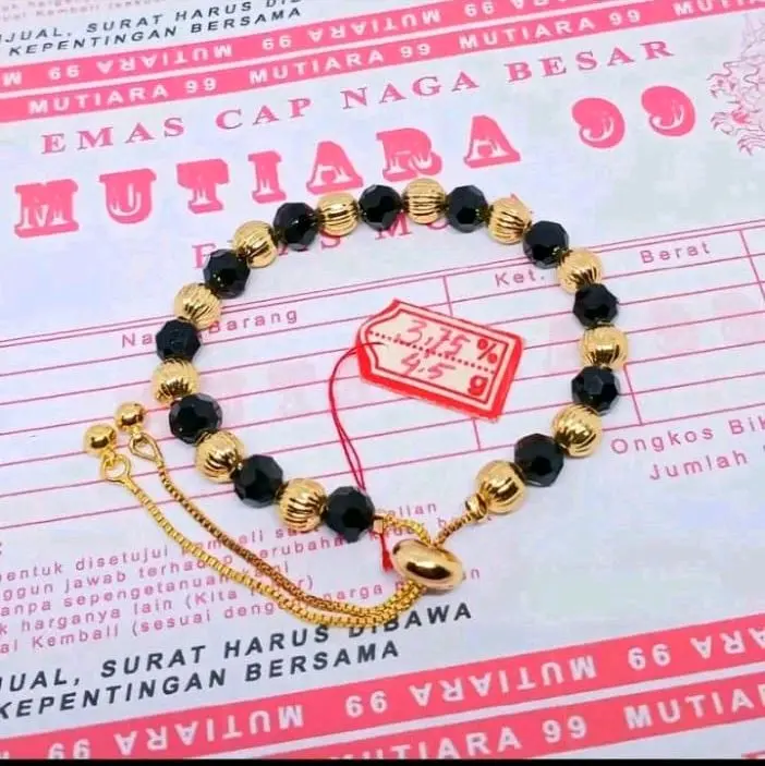 TERBARU gelang gangan wanita mas muda motif serut biji lada free surat toko