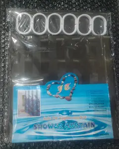 Tirai Kamar Mandi Anti Air Waterproof 180 cm x 180 cm Bahan PEVA Motif Cantik Mencegah Kamar Mandi Basah