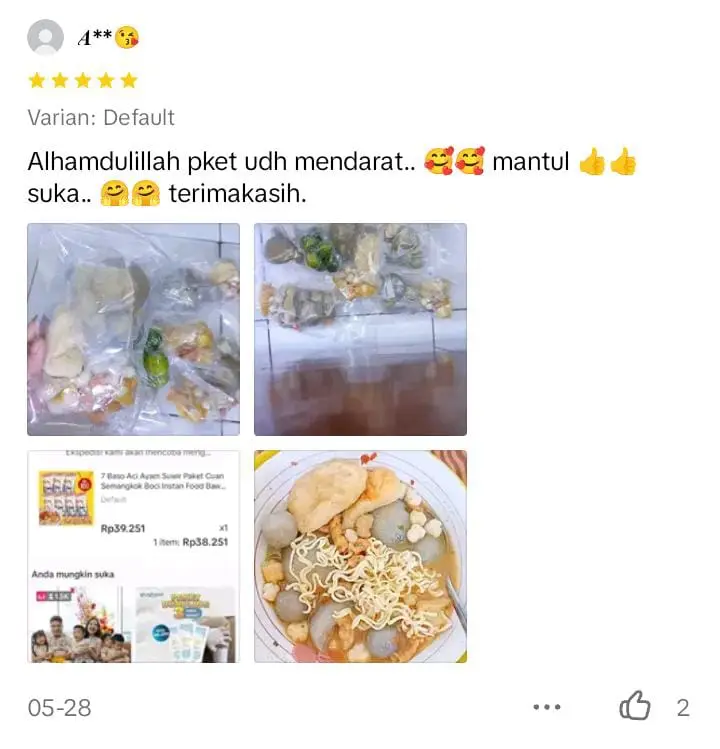 READY STOK  7 Bungkus Baso Aci Ayam Suwir Paket Cuan Berkah Cuangki Instan Pedas Makanan 7