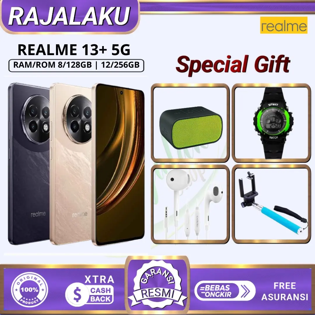 [INDRA BUDIMAN X RAJALAKU] HP REALME 13 PLUS 5G NFC DAN REALME 13 5G NFC RAM 12GB ROM 256GB |  6.67" AMOLED 120Hz GARANSI RESMI INDONESIA