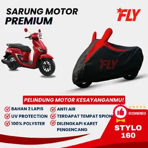 Cover motor Stylo 160 Sarung motor Stylo 160 Penutup motor Stylo 160 Waterproof Anti air tahan panas Dilengkapi Karet Disekeliling Motorcycle