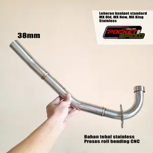Leheran PnP knalpot Standard racing MX Old, MX New, MX King Stainless inlet Out 38mm