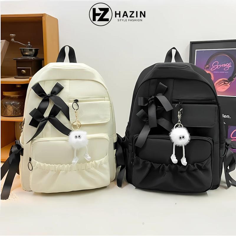 Balo Thời Trang HAZIN Thiết Kế Nơ Đặc Biệt Chống Thấm Nước Đựng Vừa Laptop 15inch Đi Học Đi Chơi