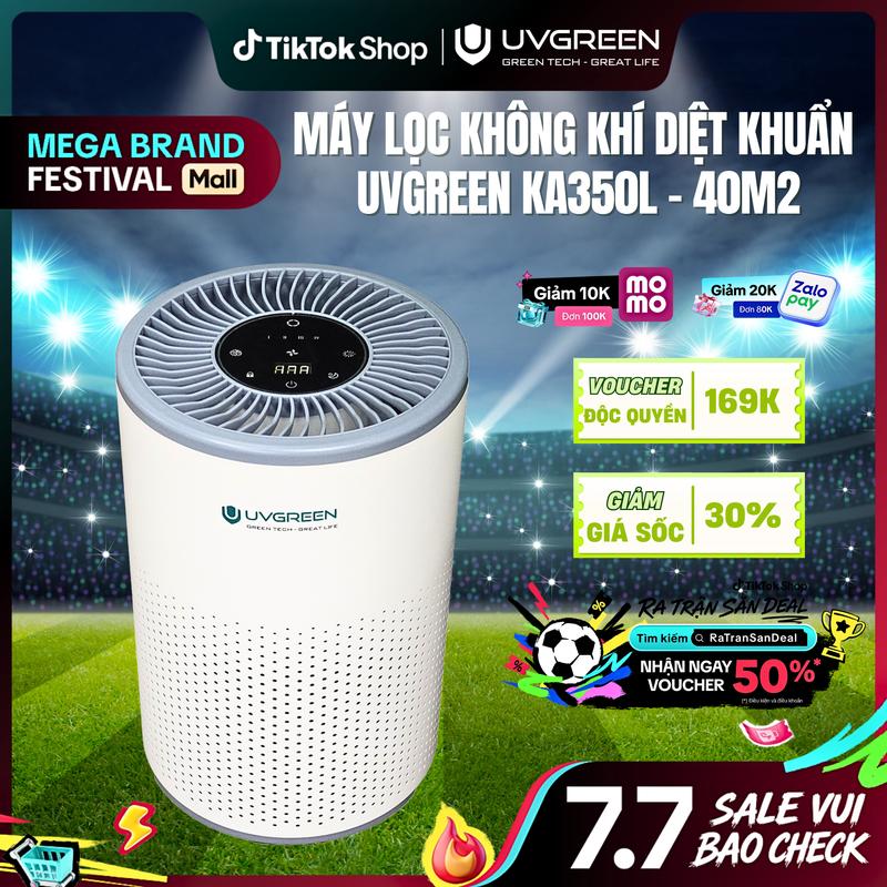 [CFV] Máy Lọc Không Khí Diệt Khuẩn UVGREEN KA350 UVC Light 40m2 - Công Nghệ UVC LED Hiện Đại - Air Purifiers Làm Sạch Không Khí, Bộ Lọc HEPA H13 Lọc Bụi Mịn, Mùi Hôi, Khói, Lông Tóc - Bảo Hành 24 Tháng