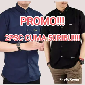 PAKET 2PCS CUMA 50RIBU KEMEJA PRIA POLOS LENGAN PENDEK SLIMFIT Mocca Pink Hijau Tosca Kuning