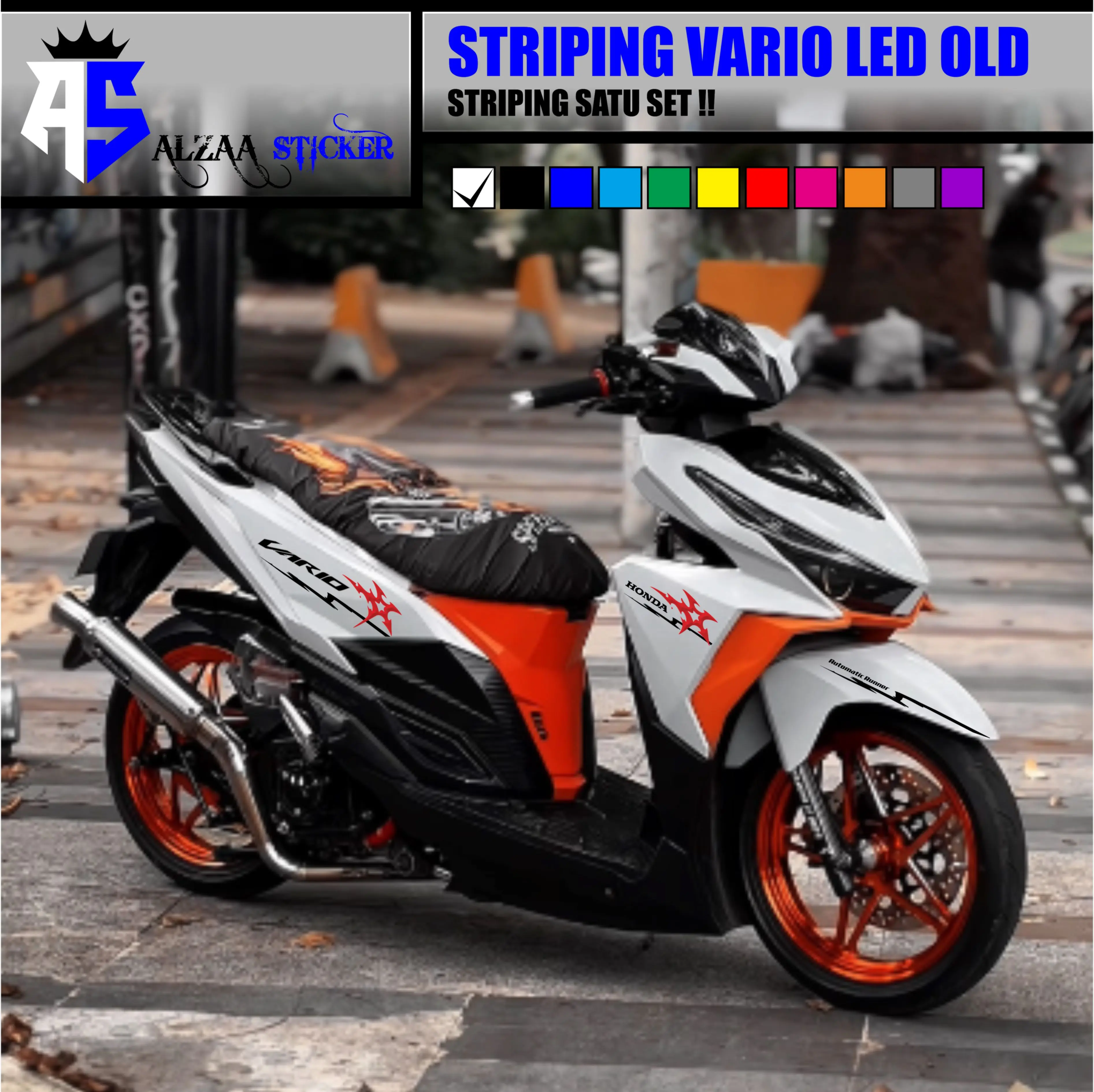 Stiker Striping Vario Led Old Motif 18 untuk Motor - Motorcycle