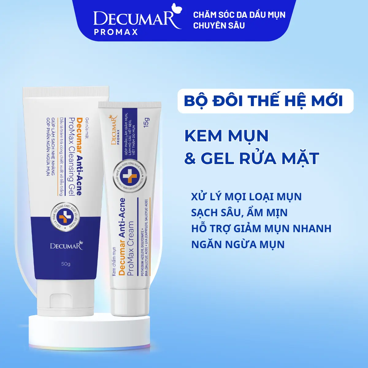 Combo Kem mụn & Gel Rửa Mặt