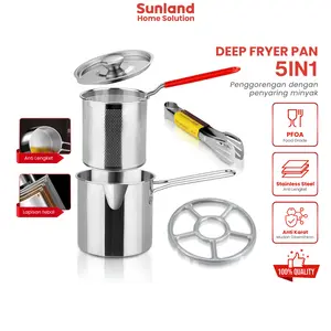 Sunland Deep Fryer 5in1 Panci Penggorengan Stainless Steel Anti Karat Kitchenware