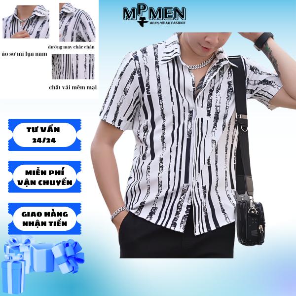 Áo Sơ Mi lụa họa tiết nam chống nhăn vải co giản nhẹ thoáng mát mẫu 51 Menswear