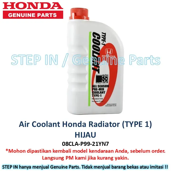 Air Cairan Pendingin HONDA Premix Radiator Coolant Genuine Baru HIJAU tipe 1 isi 1 liter
