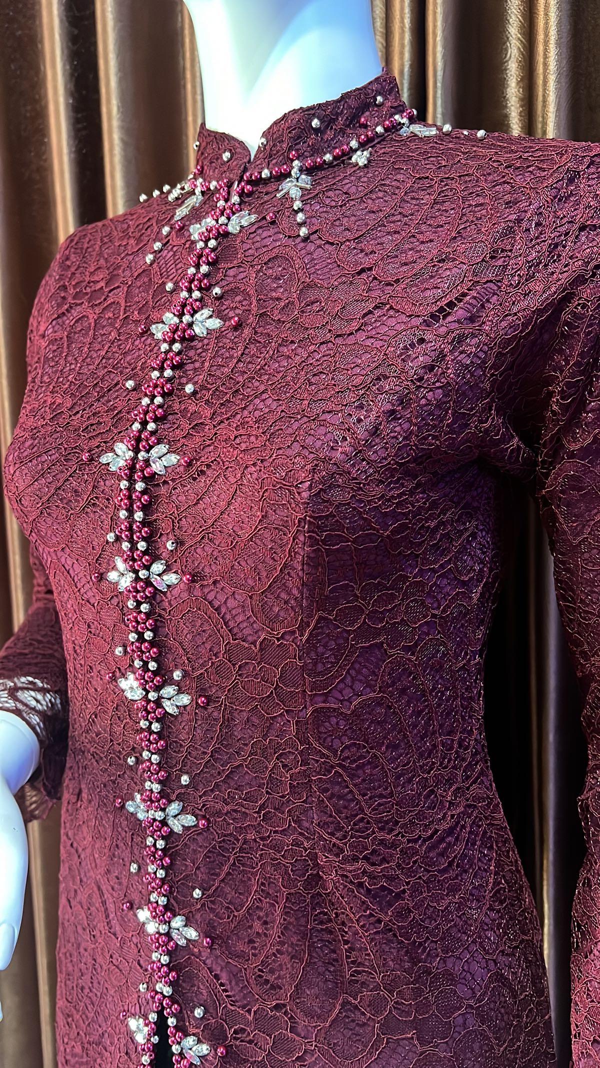 kebaya brokat tunik SANGHAI payet / kebaya modern /kebaya busui /kebaya kondangan kebaya brokat tunik SANGHAI payet / kebaya modern /kebaya busui /kebaya kondangan