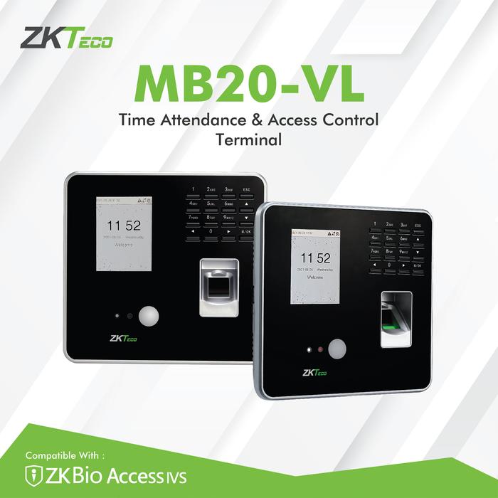 Gambar ZKTeco MB20-VL - Mesin Absensi & Akses Kontrol dengan Face Recognition, Sidik Jari, dan Kartu dari ZKTeco Indonesia Kota Administrasi Jakarta Utara Tokopedia