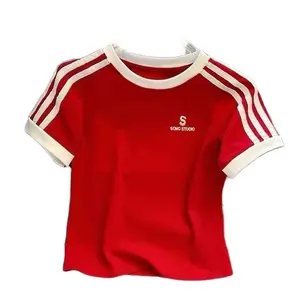 Crop top tee CHANA ld 65-75 rib atasan remaja Baju Santai