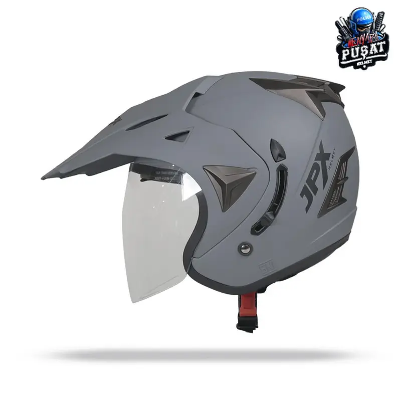 Helm JPX SUPERMOTO Double Visor Original Kaca Visor Clear / Bening | Helm Half Face Premium Untuk Pria dan Wanita Dewasa SNI 1
