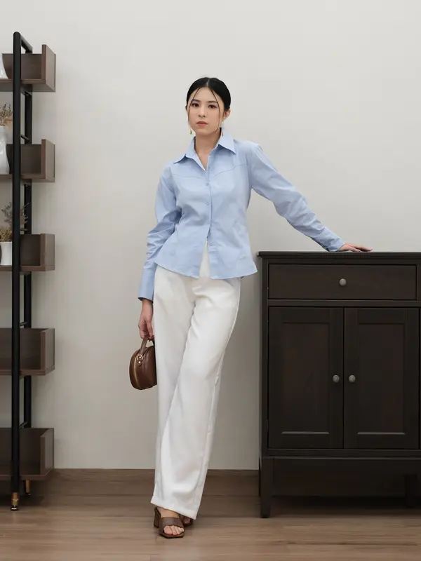 Kemeja Fitted Wanita | Katherine Shirt | HULM 2