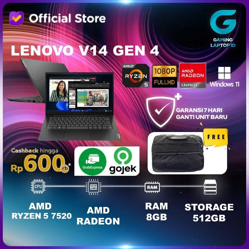 LENOVO V14 G4 RYZEN 7520 16GB 512GB W11PRE 14
