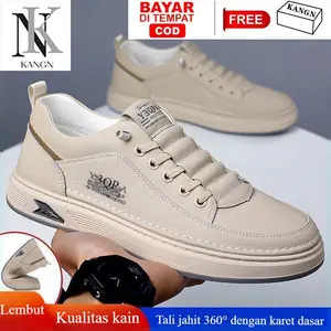 Jual panas model eksplosif seratus dengan fashion sepatu kasual bernapas sepatu pria sepatu putih kecil sepatu papan non-slip sepatu pasang pria