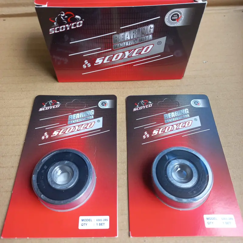 BEARING SCOYCO 6301-2RS BEARING / LAHAR / LAHER / BANTALAN RODA BARANG BARU SPAREPART MOTOR MOTORCYCLE Foto Asli 4