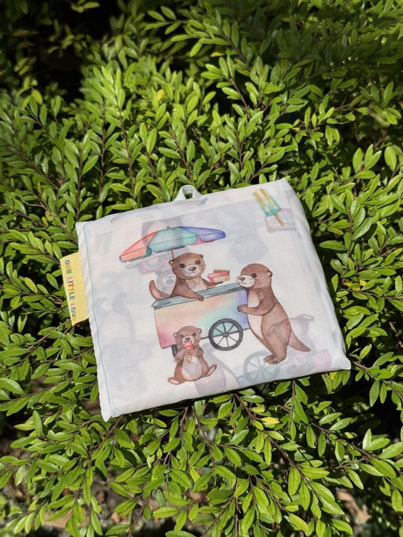 Product Introduction of Exclusive Designer Recycle Shopping Bag - Iconic Otter 'Otters in Town' Series - Perfect for Grocery Shopping and Daily Errands 1
