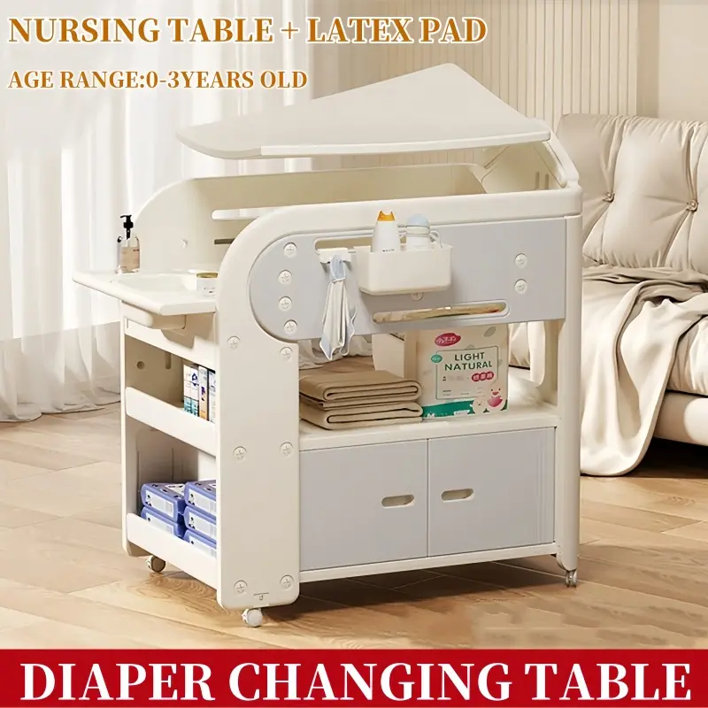 Baby Changing Table Storage Rack - Multi Functional Mobile Diaper Changing Station