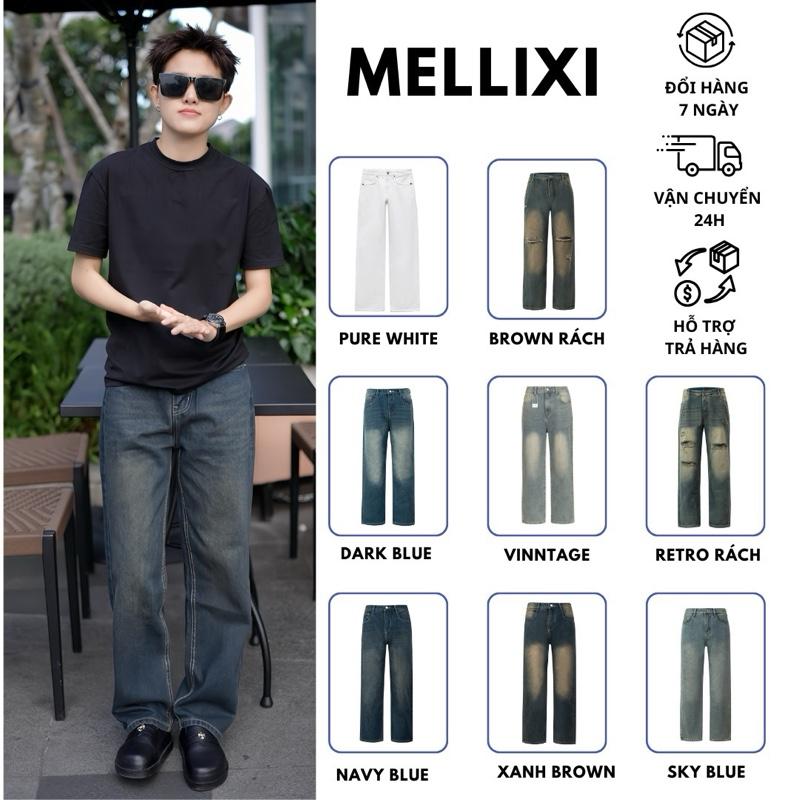  Quần jean xuông quần jean ống xuông rộng MELIXI hottren phong cách trẻ trung năng động màu retro mới Pants Menswear Nam 