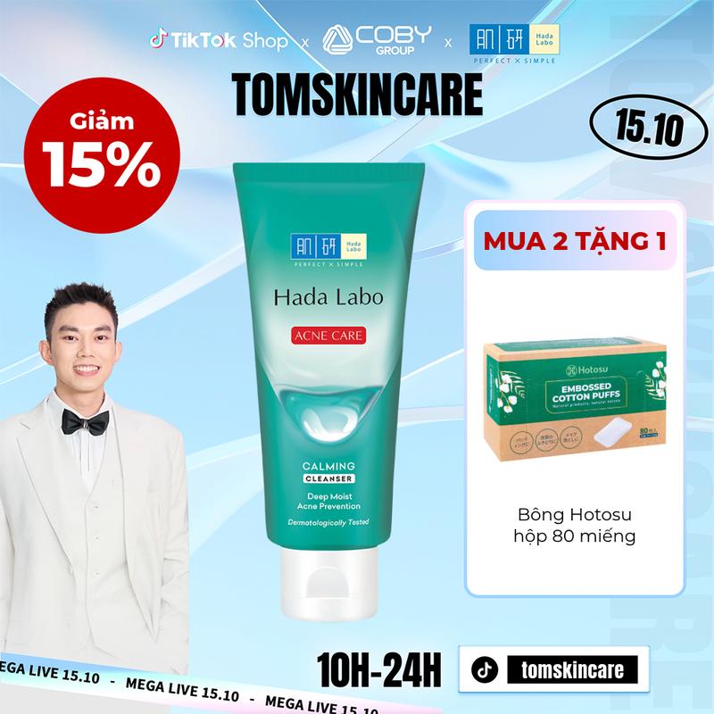 [HÓA ĐƠN 199K TẶNG BÔNG TẨY TRANG] Kem Rửa Mặt Hada Labo Cho Da Mụn Và Nhạy Cảm 80g | HASAKI BEAUTY Nữ Cho Bé