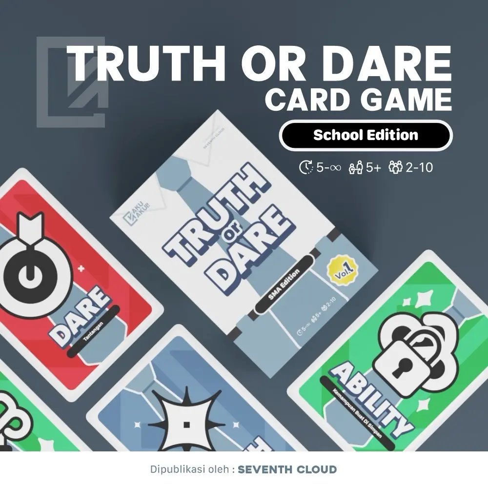 Truth or Dare | Kartu Permainan | Truth or Dare School Edition | Truth or Dare Edisi Sekolah Vol. 1 | Game Board Anak SMA/SMP | Kartu Jujur Berani - AkuAkui Card Game