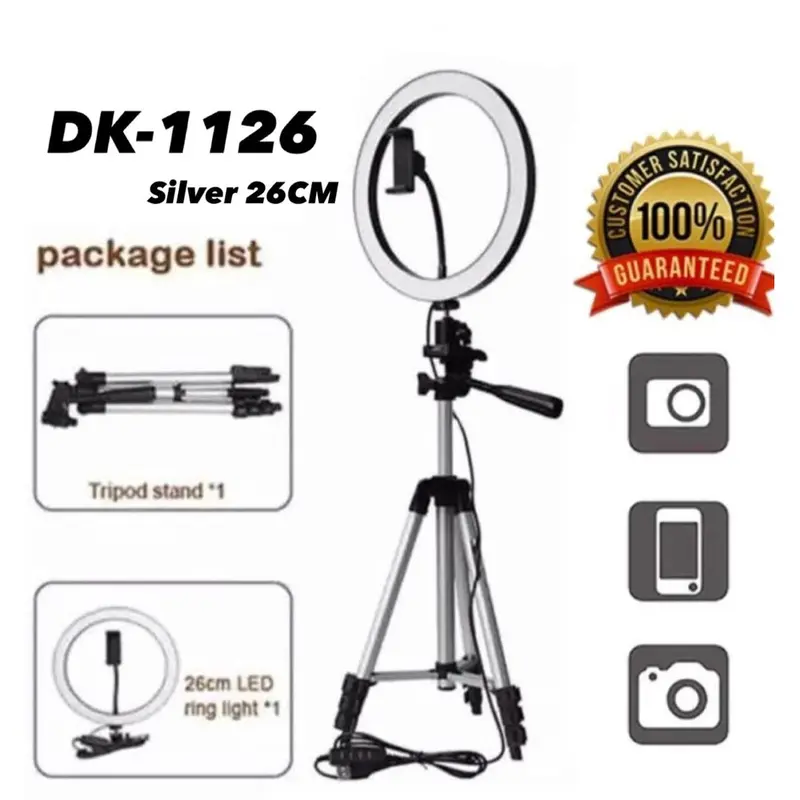 TRIPOD DK-1126 / DK-1226 Make Up Vlog + Ring 26cm free Sarung Tripod 3