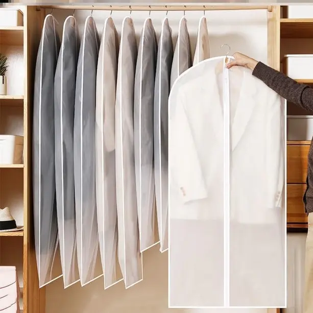 MURAH - Plastik Baju Gantung Premium Tebal Anti Debu/ Cover Baju Resleting Cover Pakaian Jas Gaun Gantungan Cover Baju PEVA/ Sarung Baju/ Cover Baju Gantung